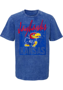 Kansas Jayhawks Youth Blue Headliner Short Sleeve T-Shirt