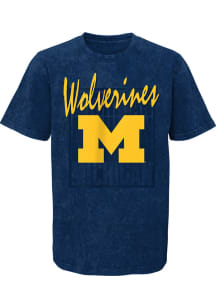 Michigan Wolverines Youth Navy Blue Headliner Short Sleeve T-Shirt