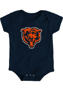 Chicago Bears Baby Navy Blue Primary Logo Short Sleeve One Piece