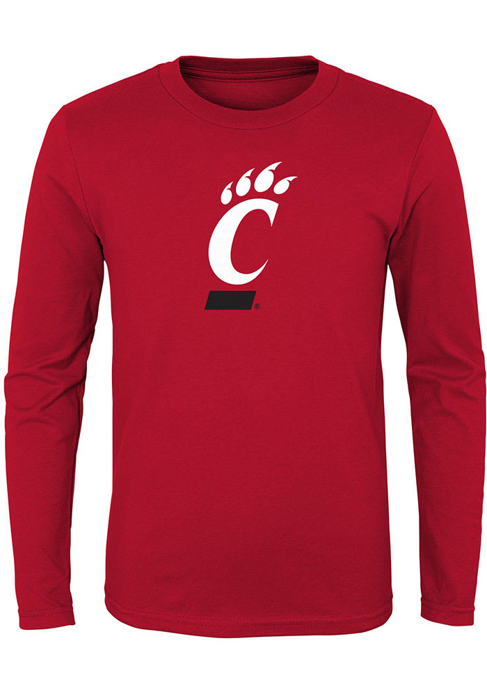 Cincinnati Bearcats Boys Red Primary Logo Long Sleeve T-Shirt