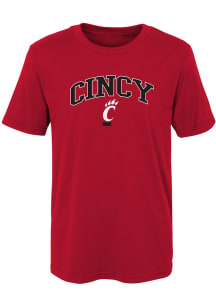 Cincinnati Bearcats Boys Red Arch Mascot Short Sleeve T-Shirt