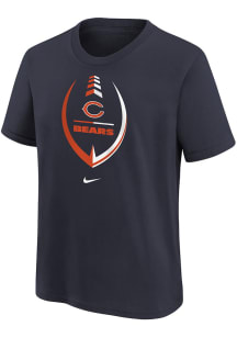 Nike Chicago Bears Youth Navy Blue Football Icon Short Sleeve T-Shirt