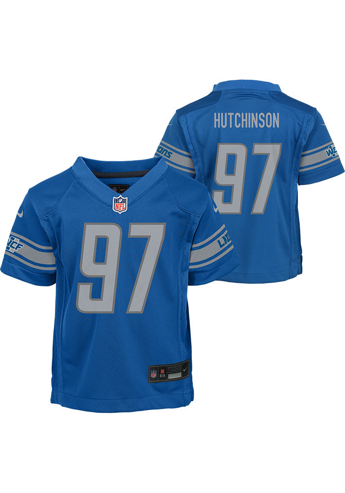 : Nike Aidan Hutchinson Detroit Lions NFL Men's Blue Home  On-Field Game Day Jersey (Small) : Sports & Outdoors