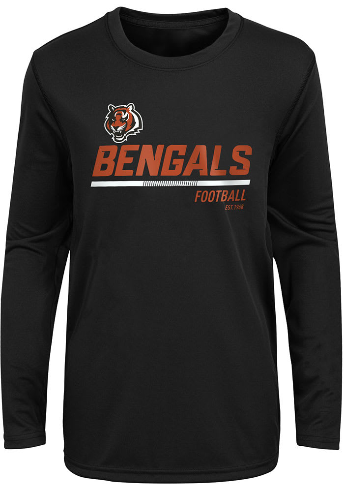 Cincinnati Bengals Youth Black Engage Long Sleeve Tee
