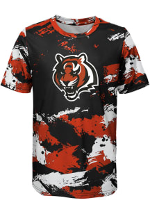 Cincinnati Bengals Boys Black Cross Pattern Short Sleeve T-Shirt