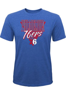 Philadelphia 76ers Youth Blue Victory Short Sleeve Fashion T-Shirt