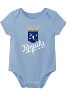 Kansas City Royals Baby Light Blue Primary Crown Shield Short Sleeve One Piece