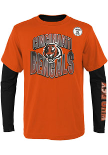 Cincinnati Bengals Youth Orange Game Day 3-In-1 Long Sleeve T-Shirt