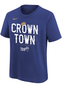 Nike Kansas City Royals Youth Blue Local Crown Short Sleeve T-Shirt