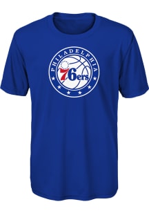 Philadelphia 76ers Youth Blue Primary Logo Short Sleeve T-Shirt