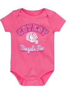 Cincinnati Bengals Baby Pink Cutest Fan Short Sleeve One Piece