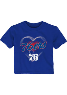Philadelphia 76ers Infant Girls Love Glow Short Sleeve T-Shirt Blue