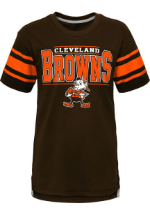 Brownie  Outer Stuff Cleveland Browns Youth Brown Huddle Up Short Sleeve Fashion T-Shirt