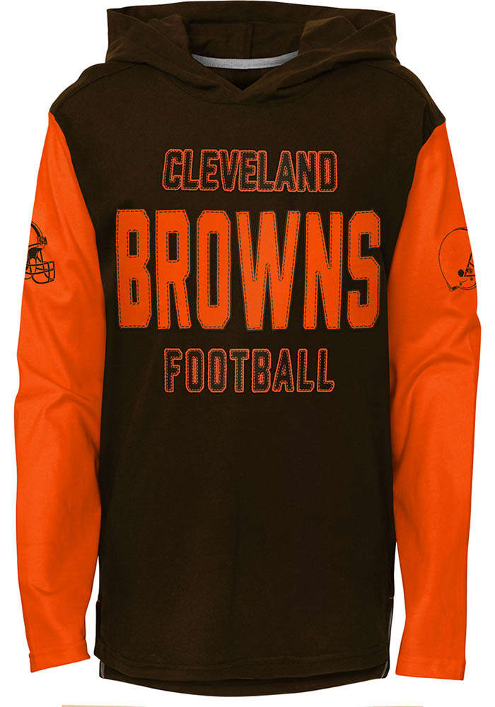 Outerstuff Cleveland Browns Youth Team Logo Pullover Hoodie - Brown