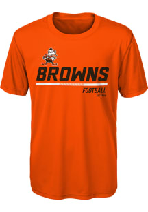 Brownie  Outer Stuff Cleveland Browns Boys Orange Engage Short Sleeve T-Shirt