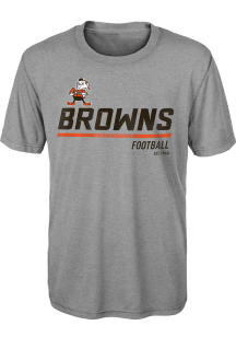 Brownie  Outer Stuff Cleveland Browns Boys Grey Engage Short Sleeve T-Shirt