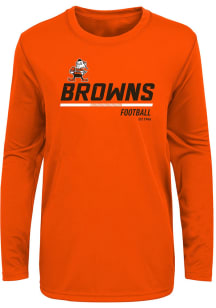 Brownie  Outer Stuff Cleveland Browns Youth Orange Engage Long Sleeve T-Shirt