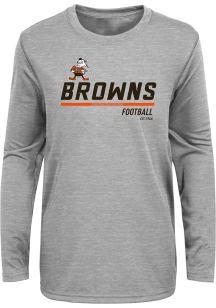 Brownie  Outer Stuff Cleveland Browns Boys Grey Engage Long Sleeve T-Shirt