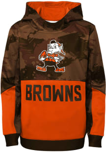 Brownie  Outer Stuff Cleveland Browns Youth Brown Covert Long Sleeve Hoodie