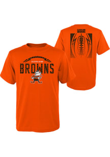 Brownie  Outer Stuff Cleveland Browns Boys Orange Blitz Ball Short Sleeve T-Shirt
