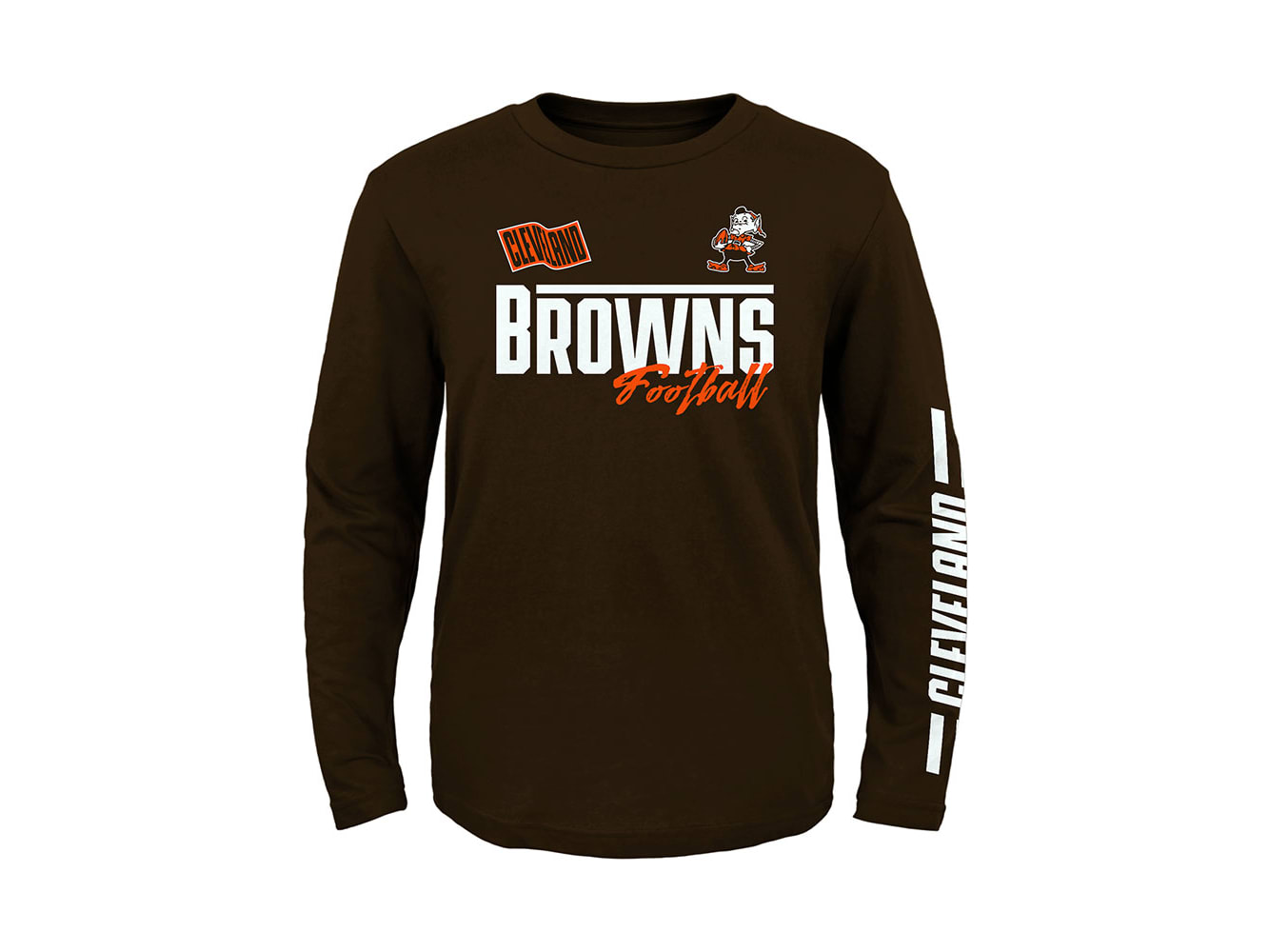 47 Brand Women's '47 Brand Brown Distressed Cleveland Browns Phoenix V-Neck  T-shirt