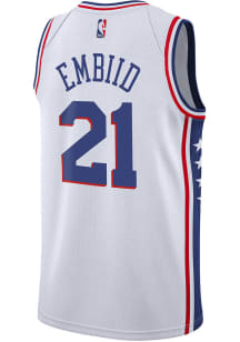 Joel Embiid  Nike Philadelphia 76ers Youth Nike Association Swingman Player White Basketball Jer..
