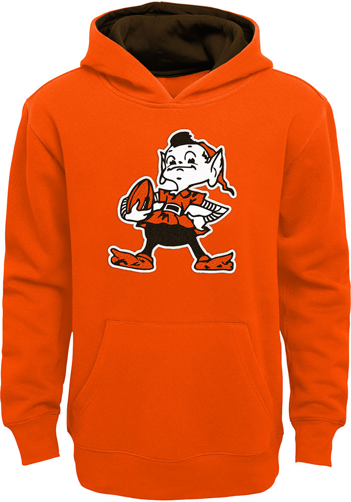 Brownie Outer Stuff Cleveland Browns Youth Orange Prime Long Sleeve Hoodie