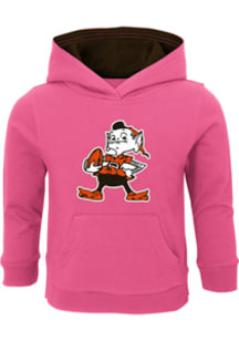 Brownie  Outer Stuff Cleveland Browns Girls Pink Prime Long Sleeve Hooded Sweatshirt