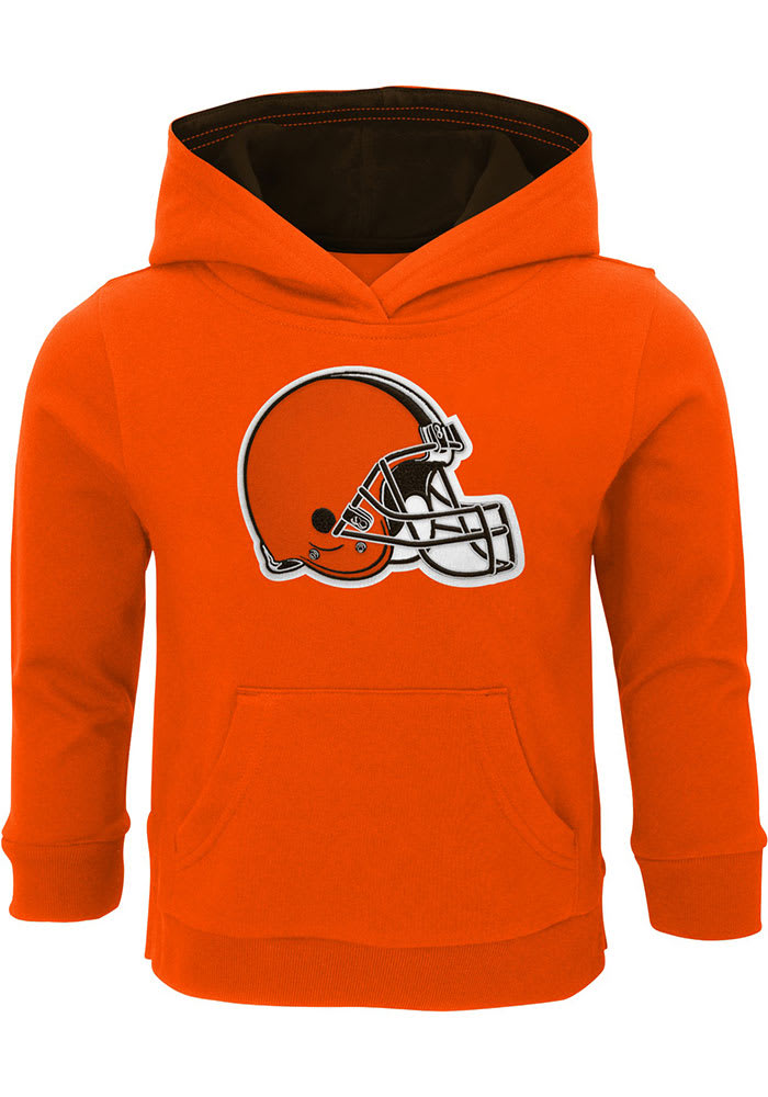 Cleveland Browns Toddler Orange Prime Long Sleeve Hooded Sweatshirt