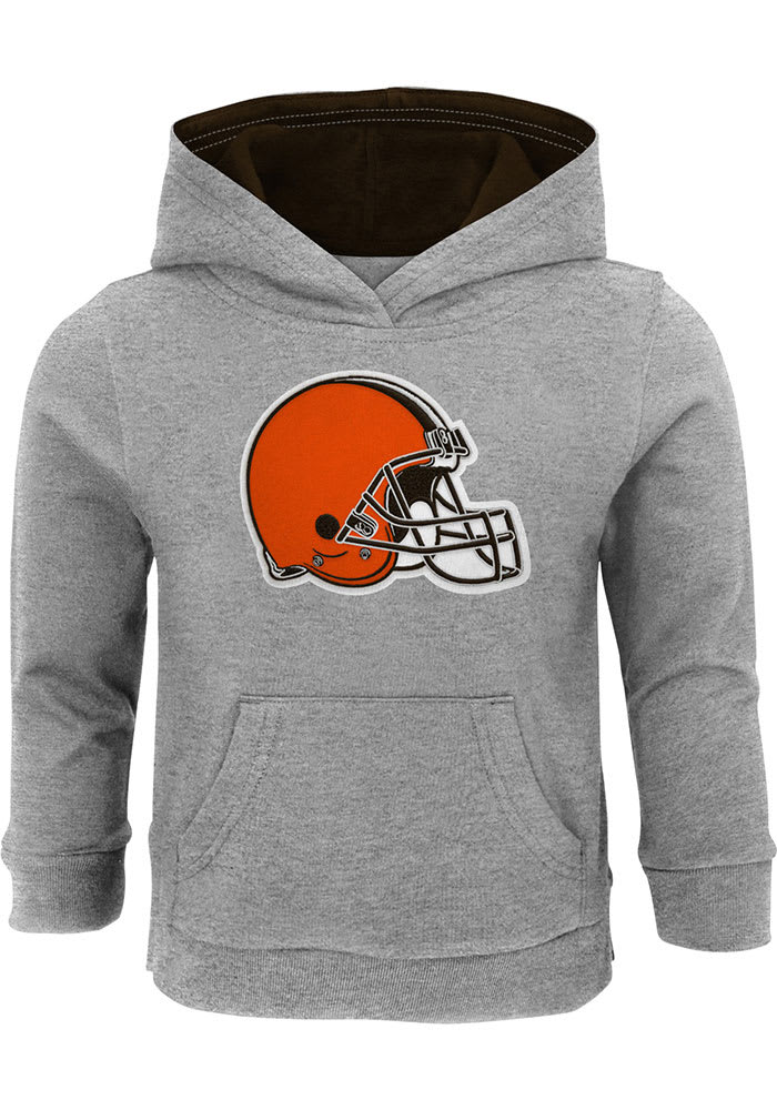 Cleveland Browns Toddler Grey Prime Long Sleeve Hooded Sweatshirt