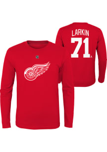 Dylan Larkin Detroit Red Wings Youth Red Flat NN LS Player Tee