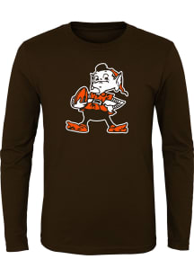 Brownie  Outer Stuff Cleveland Browns Boys Brown Brownie Logo Long Sleeve T-Shirt