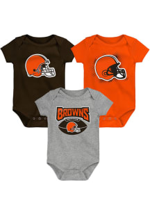 Cleveland Browns Baby Brown Game On SS 3PK One Piece