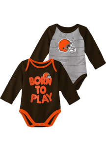 Cleveland Browns Baby Brown Born To Play LS 2PK One Piece