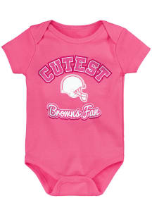 Cleveland Browns Baby Pink Cutest Fan Short Sleeve One Piece