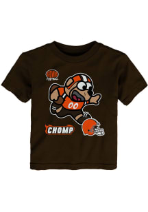 Chomps  Outer Stuff Cleveland Browns Toddler Brown Mascot Sizzle Short Sleeve T-Shirt