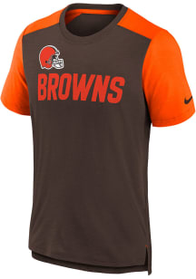 Nike Cleveland Browns Youth Brown Colorblock Team Name Short Sleeve Fashion T-Shirt