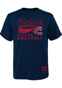 Mitchell and Ness Cleveland Guardians Youth Navy Blue Make the Cut Short Sleeve T-Shirt