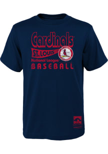Mitchell and Ness St Louis Cardinals Youth Navy Blue Make the Cut Short Sleeve T-Shirt