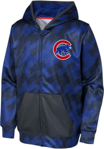Chicago Cubs Youth Blue Ticker Tape Long Sleeve Full Zip Jacket