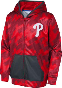 Philadelphia Phillies Youth Red Ticker Tape Long Sleeve Full Zip Jacket