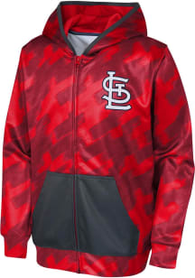 St Louis Cardinals Youth Red Ticker Tape Long Sleeve Full Zip Jacket
