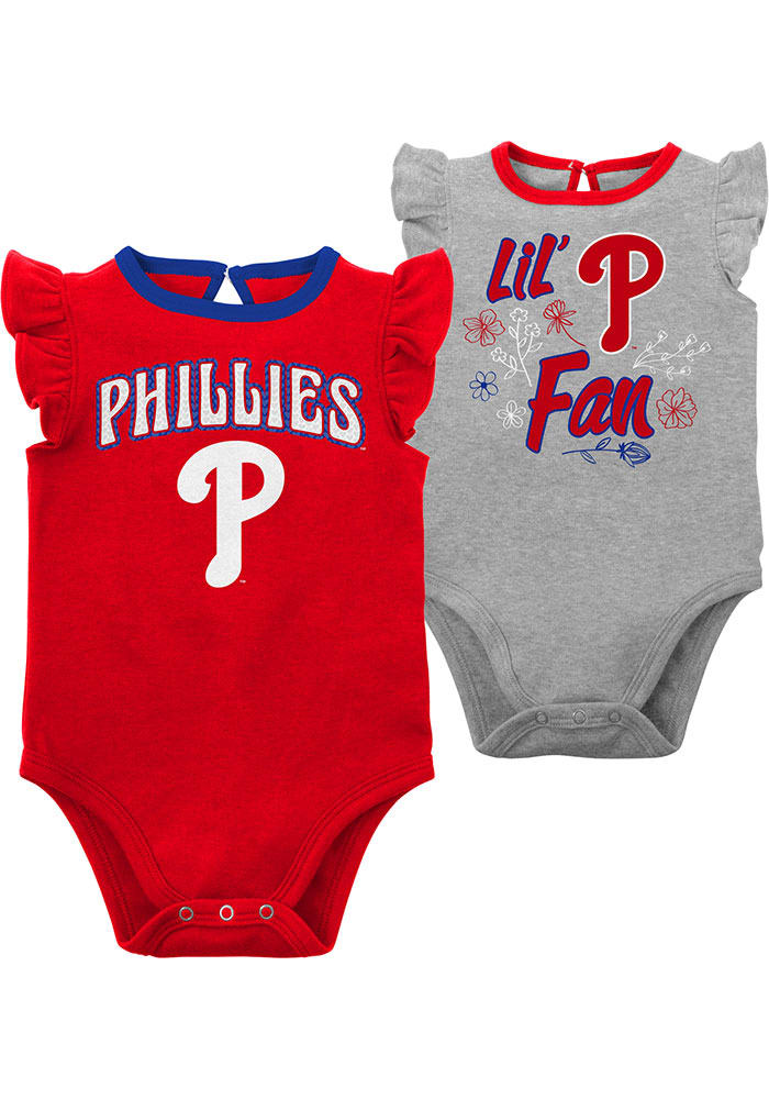 Phillies Philadelphia Phillies Blue Baby Wordmark One Piece