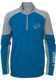 Detroit Lions Youth Blue Audible Long Sleeve Quarter Zip Shirt