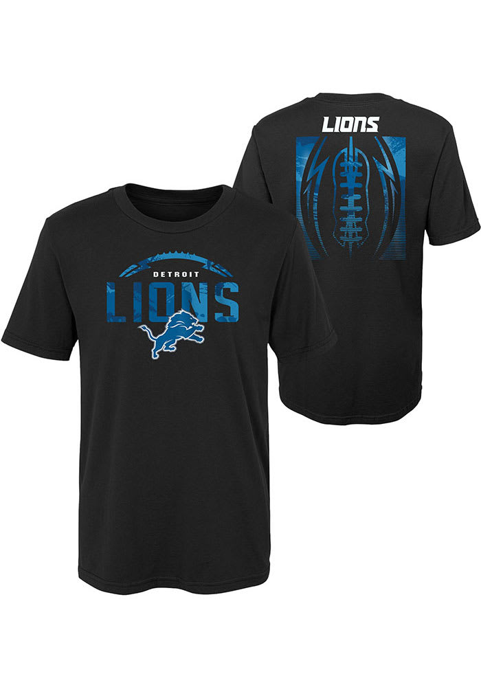 Detroit Lions Boys Black Blitz Ball Short Sleeve T-Shirt