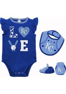Kansas City Royals Baby Blue Love of Baseball Bib and Bootie Set One Piece