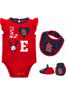 St Louis Cardinals Baby Red Love of Baseball Bib and Bootie Set One Piece