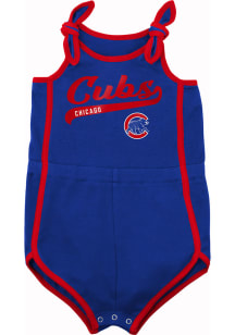 Chicago Cubs Baby Blue Hit and Run Romper Short Sleeve One Piece