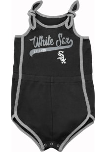 Chicago White Sox Baby Black Hit and Run Romper Short Sleeve One Piece