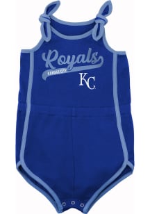 Kansas City Royals Toddler Girls Blue Hit and Run Romper Short Sleeve Dresses